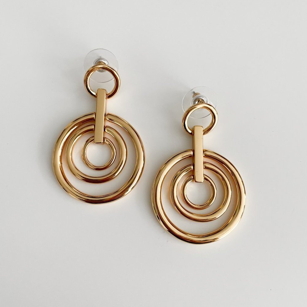 J. Crew Gold-Tone Circle Earrings (Burnished Gold) - Picture 1 of 3